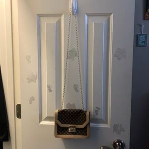 Brown, silver chain,